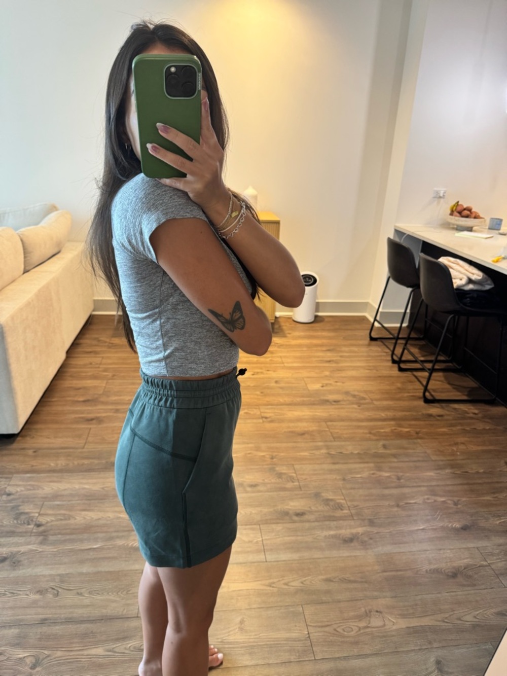 lululemon athletica Olive Green Elastic-Waist Athletic Shorts - Picture 5 of 5